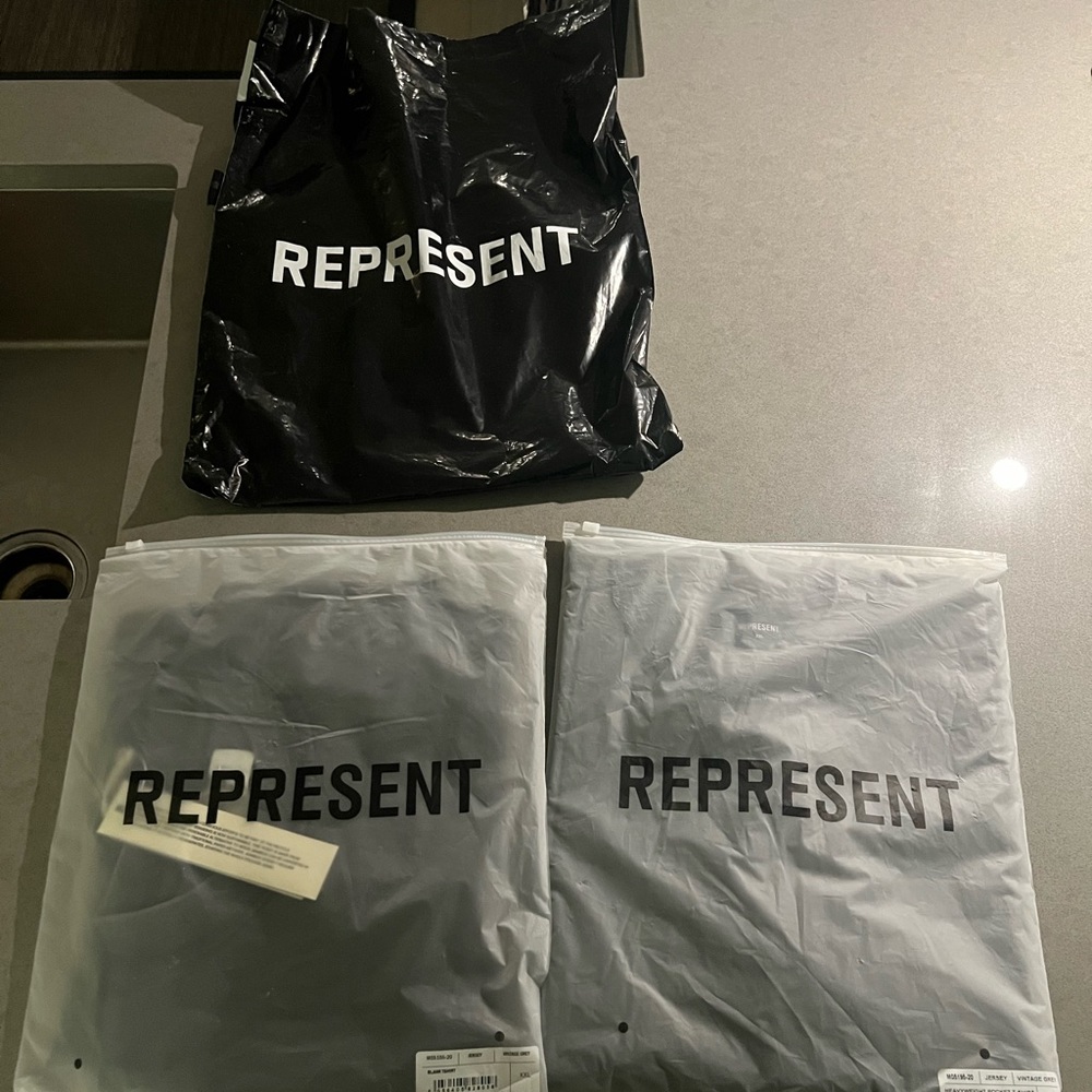 2 brand new Represent Clo. Vintage grey shirts.